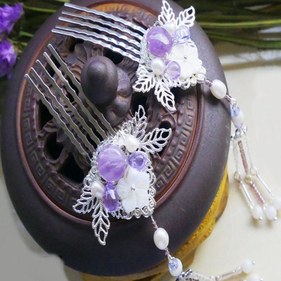 Amethyst Hair Comb Hair Piece Cosplay